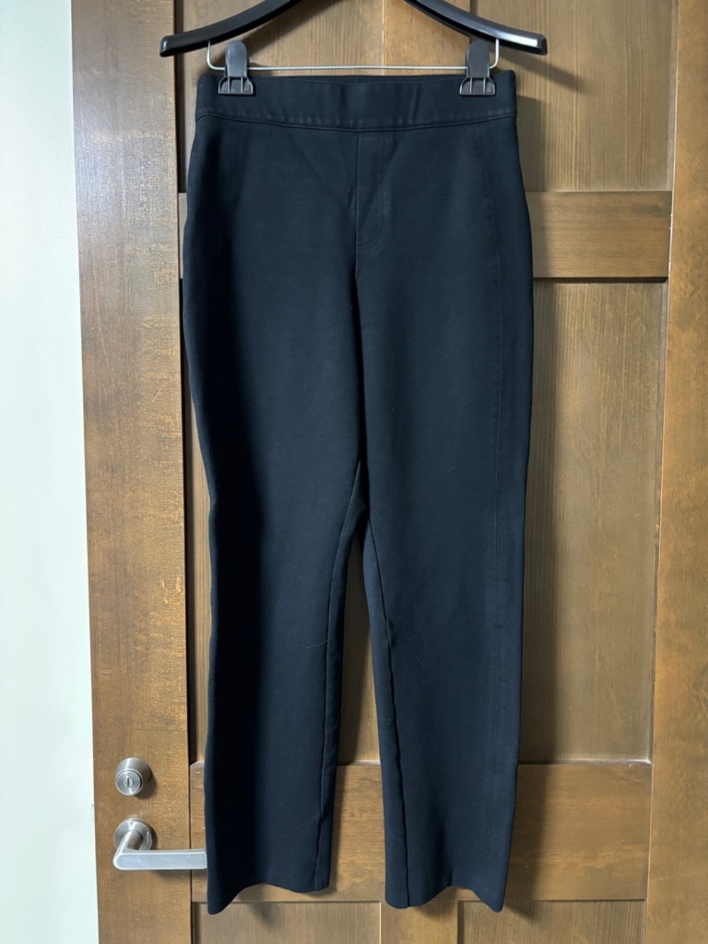 Spanx The Perfect Pants High-Rise Black Straight-Leg Ponte Size Medium - Picture 4 of 9